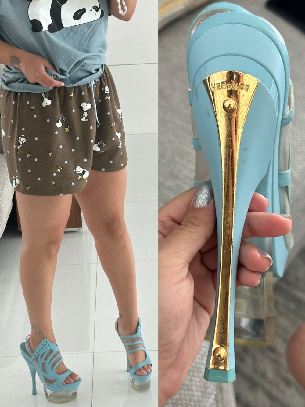 Versace S/S 2012 Light Blue Strappy Platform Heel